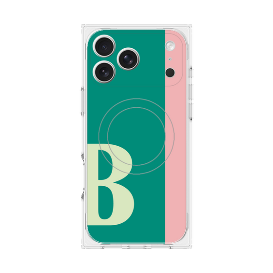 プレミアムスクエアケース with MagSafe［ オリジナル - initial color line - B green ］