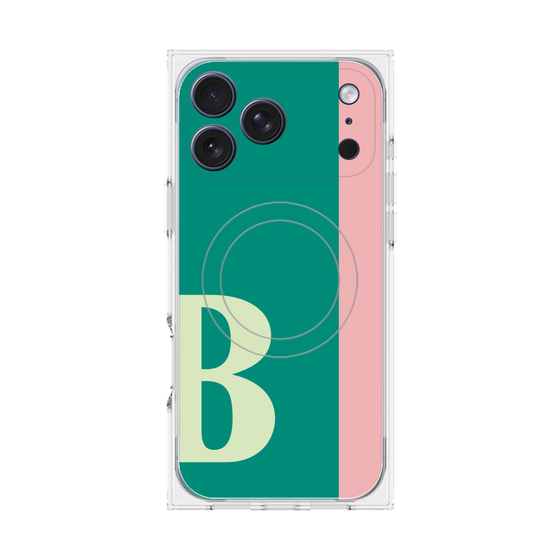 プレミアムスクエアケース with MagSafe［ オリジナル - initial color line - B green ］