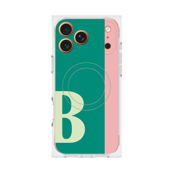 プレミアムスクエアケース with MagSafe［ オリジナル - initial color line - B green ］