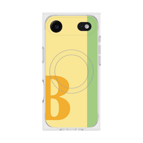 プレミアムスクエアケース with MagSafe［ オリジナル - initial color line - B yellow ］
