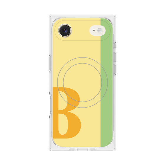 プレミアムスクエアケース with MagSafe［ オリジナル - initial color line - B yellow ］