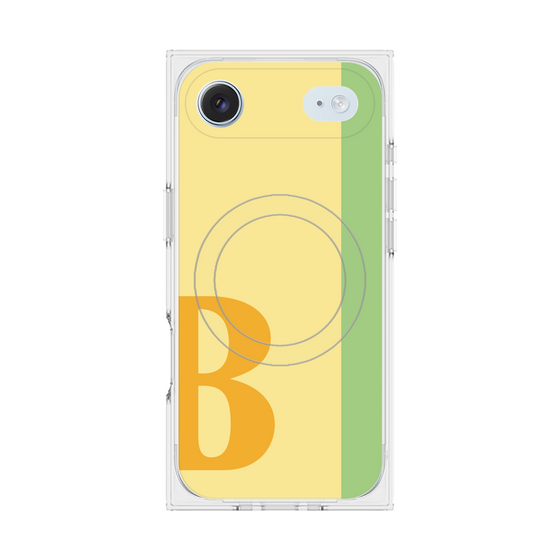 プレミアムスクエアケース with MagSafe［ オリジナル - initial color line - B yellow ］