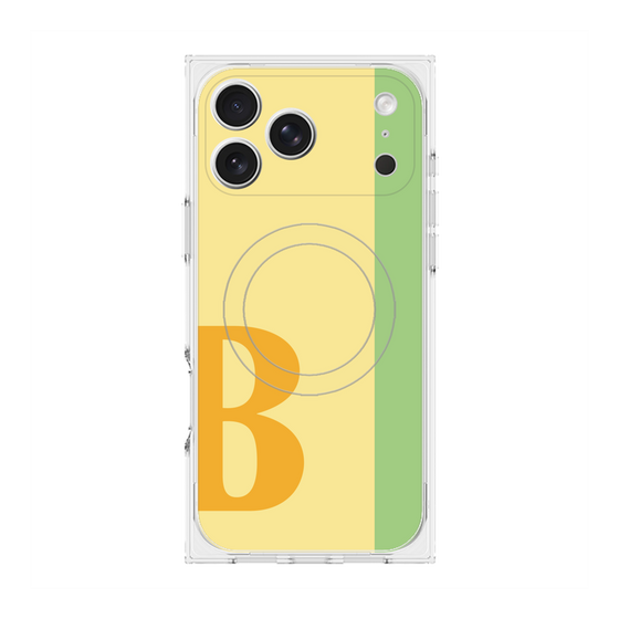 プレミアムスクエアケース with MagSafe［ オリジナル - initial color line - B yellow ］