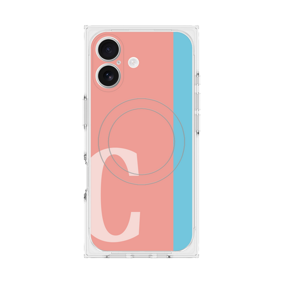 プレミアムスクエアケース with MagSafe［ オリジナル - initial color line - C pink ］
