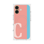プレミアムスクエアケース with MagSafe［ オリジナル - initial color line - C pink ］