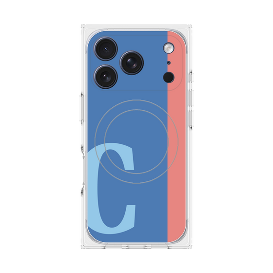 プレミアムスクエアケース with MagSafe［ オリジナル - initial color line - C blue ］