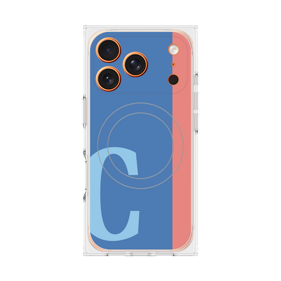 プレミアムスクエアケース with MagSafe［ オリジナル - initial color line - C blue ］