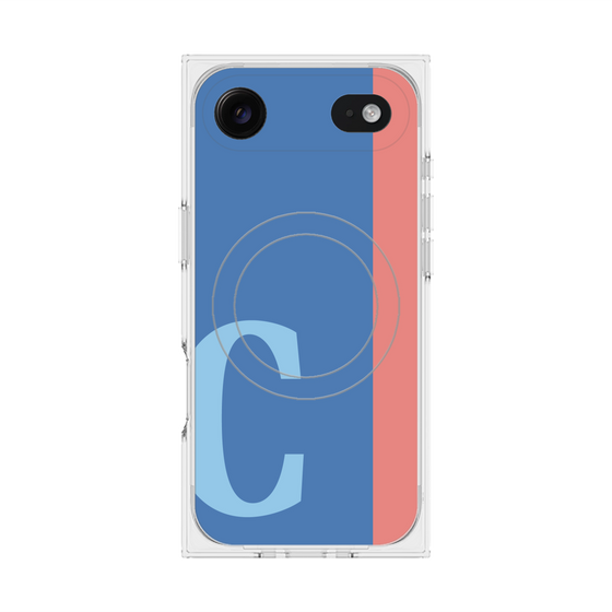 プレミアムスクエアケース with MagSafe［ オリジナル - initial color line - C blue ］