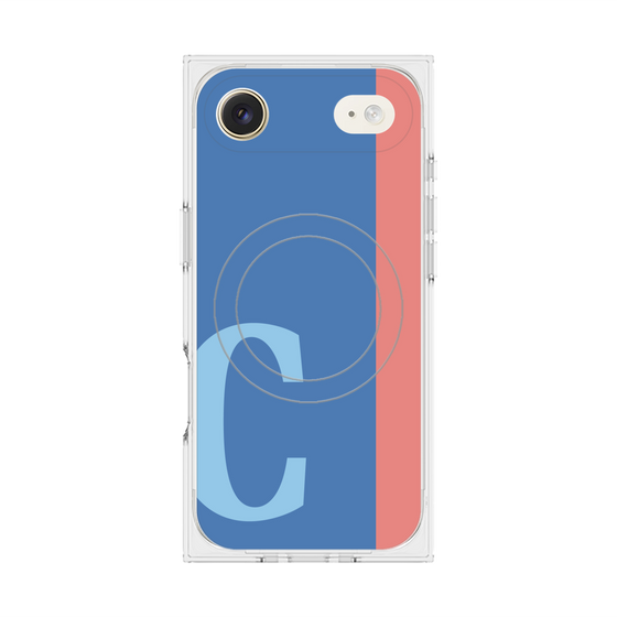 プレミアムスクエアケース with MagSafe［ オリジナル - initial color line - C blue ］
