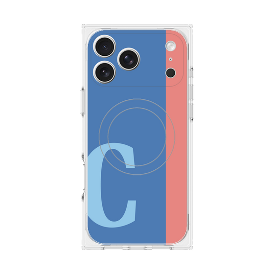 プレミアムスクエアケース with MagSafe［ オリジナル - initial color line - C blue ］