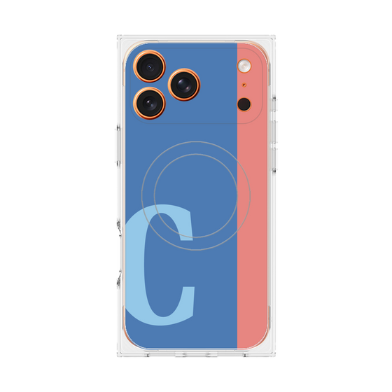 プレミアムスクエアケース with MagSafe［ オリジナル - initial color line - C blue ］