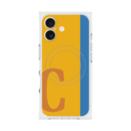 プレミアムスクエアケース with MagSafe［ オリジナル - initial color line - C orange ］