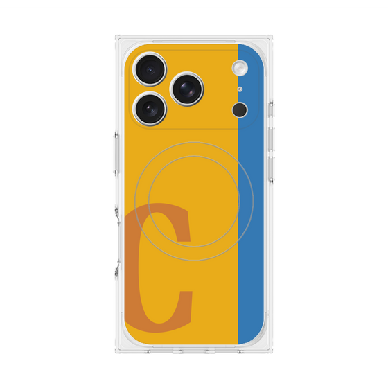 プレミアムスクエアケース with MagSafe［ オリジナル - initial color line - C orange ］