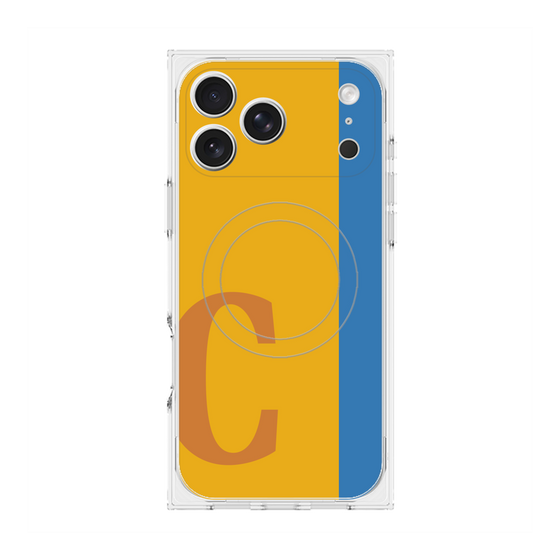 プレミアムスクエアケース with MagSafe［ オリジナル - initial color line - C orange ］