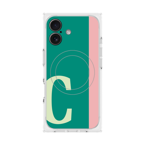 プレミアムスクエアケース with MagSafe［ オリジナル - initial color line - C green ］