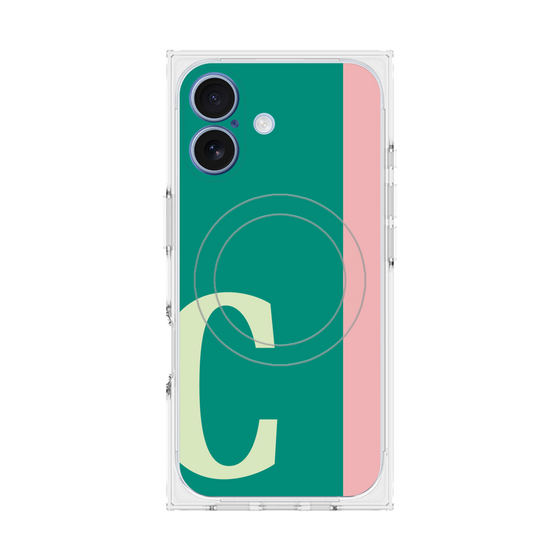 プレミアムスクエアケース with MagSafe［ オリジナル - initial color line - C green ］