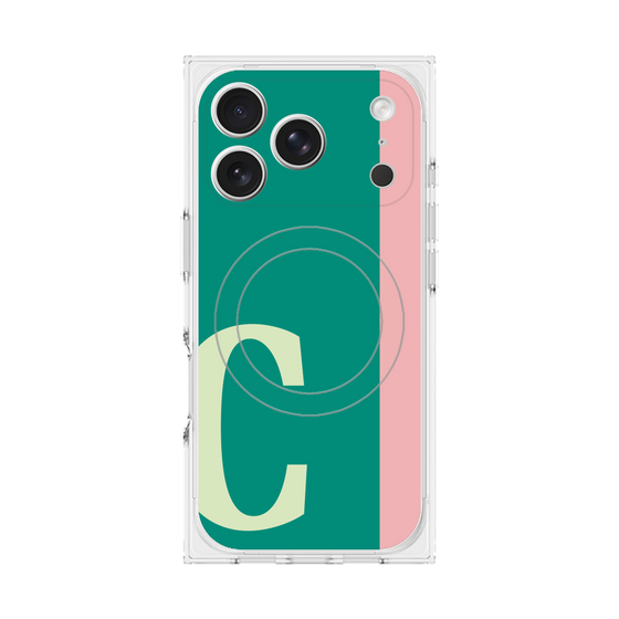 プレミアムスクエアケース with MagSafe［ オリジナル - initial color line - C green ］