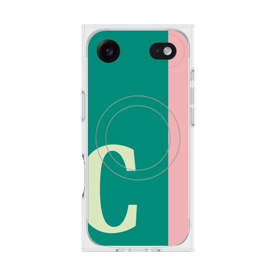 プレミアムスクエアケース with MagSafe［ オリジナル - initial color line - C green ］