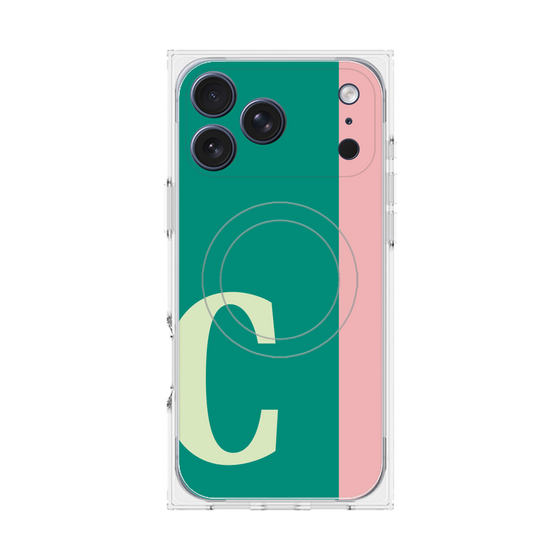 プレミアムスクエアケース with MagSafe［ オリジナル - initial color line - C green ］