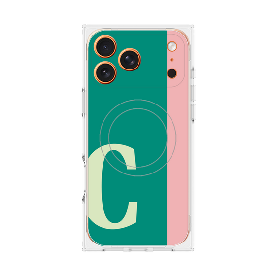 プレミアムスクエアケース with MagSafe［ オリジナル - initial color line - C green ］