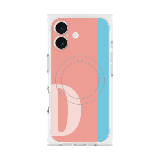 プレミアムスクエアケース with MagSafe［ オリジナル - initial color line - D pink ］