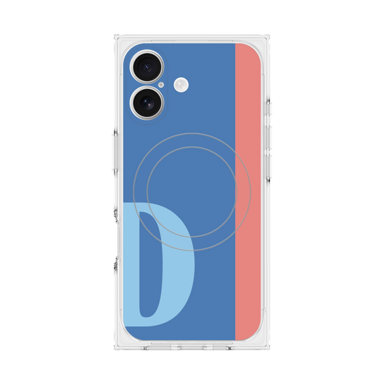 プレミアムスクエアケース with MagSafe［ オリジナル - initial color line - D blue ］