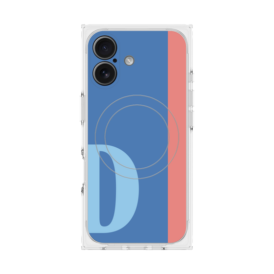 プレミアムスクエアケース with MagSafe［ オリジナル - initial color line - D blue ］