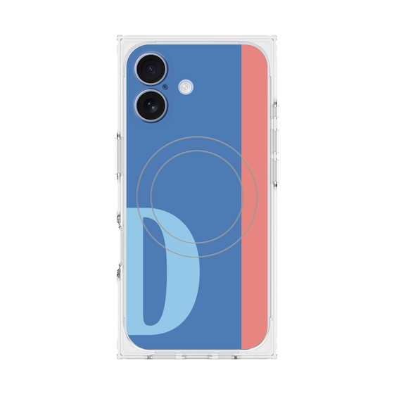 プレミアムスクエアケース with MagSafe［ オリジナル - initial color line - D blue ］