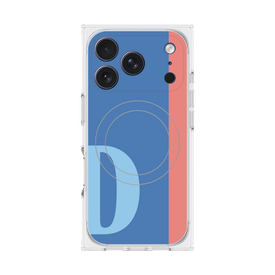プレミアムスクエアケース with MagSafe［ オリジナル - initial color line - D blue ］