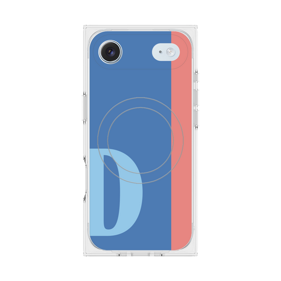 プレミアムスクエアケース with MagSafe［ オリジナル - initial color line - D blue ］