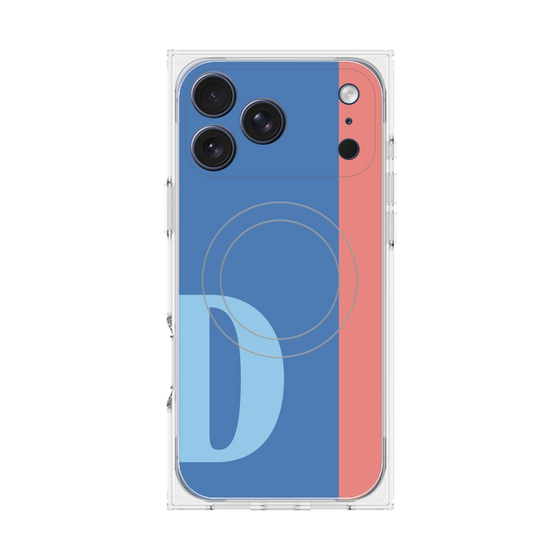プレミアムスクエアケース with MagSafe［ オリジナル - initial color line - D blue ］