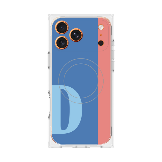 プレミアムスクエアケース with MagSafe［ オリジナル - initial color line - D blue ］
