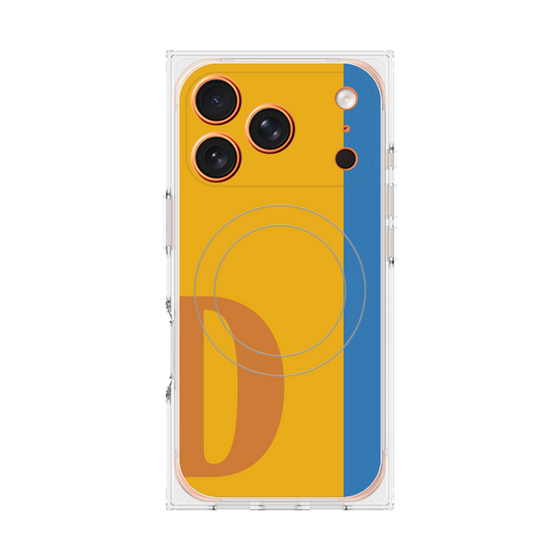 プレミアムスクエアケース with MagSafe［ オリジナル - initial color line - D orange ］