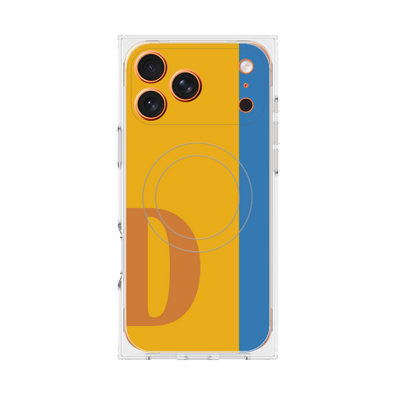 プレミアムスクエアケース with MagSafe［ オリジナル - initial color line - D orange ］
