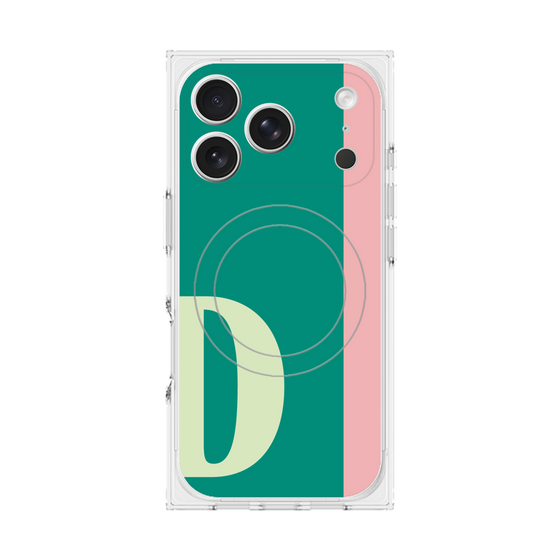 プレミアムスクエアケース with MagSafe［ オリジナル - initial color line - D green ］