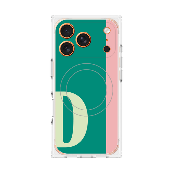 プレミアムスクエアケース with MagSafe［ オリジナル - initial color line - D green ］