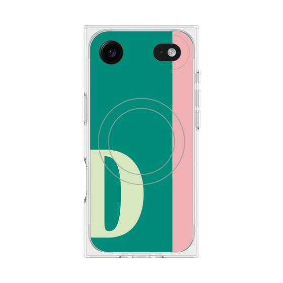 プレミアムスクエアケース with MagSafe［ オリジナル - initial color line - D green ］