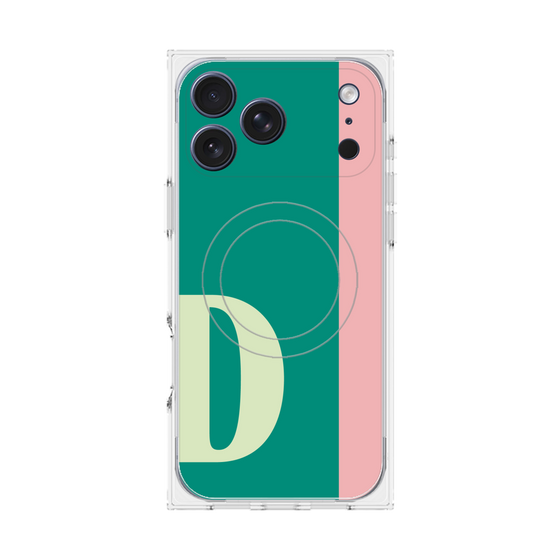 プレミアムスクエアケース with MagSafe［ オリジナル - initial color line - D green ］