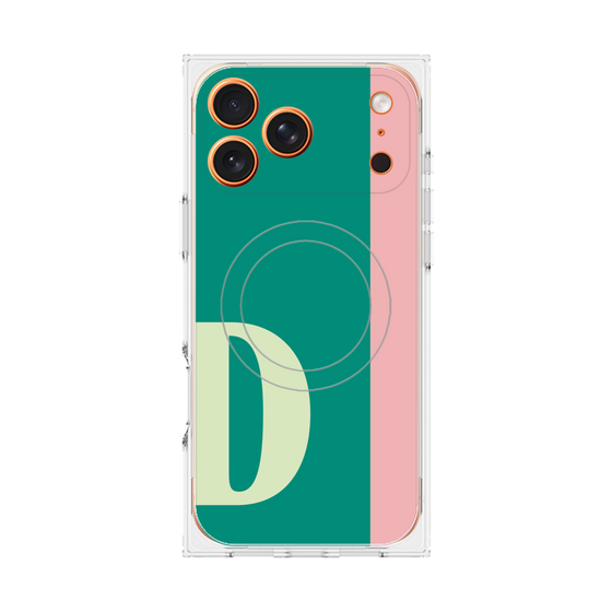 プレミアムスクエアケース with MagSafe［ オリジナル - initial color line - D green ］