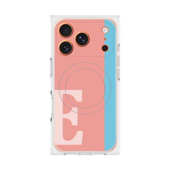 プレミアムスクエアケース with MagSafe［ オリジナル - initial color line - E pink ］