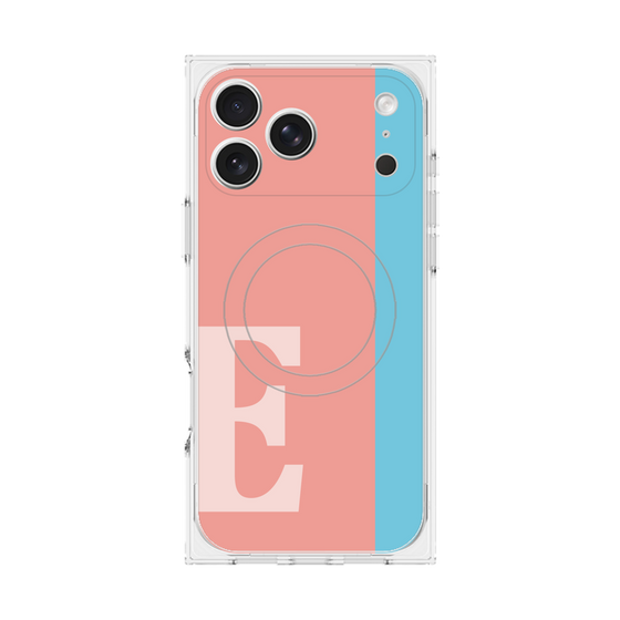 プレミアムスクエアケース with MagSafe［ オリジナル - initial color line - E pink ］
