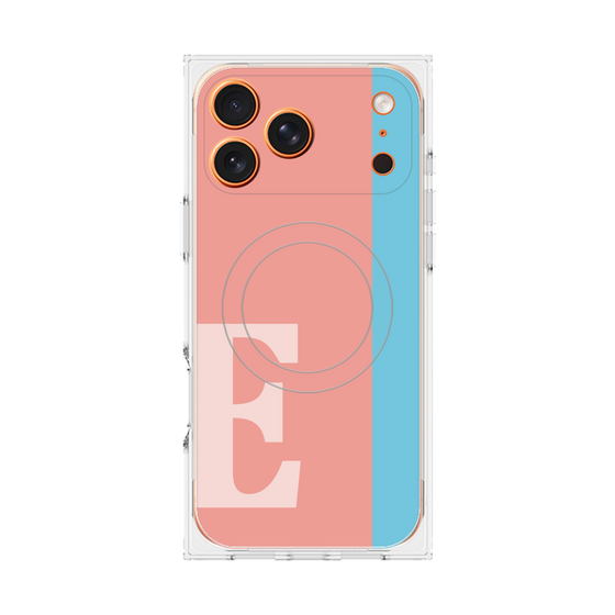 プレミアムスクエアケース with MagSafe［ オリジナル - initial color line - E pink ］
