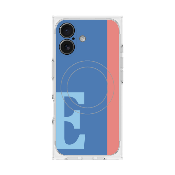 プレミアムスクエアケース with MagSafe［ オリジナル - initial color line - E blue ］