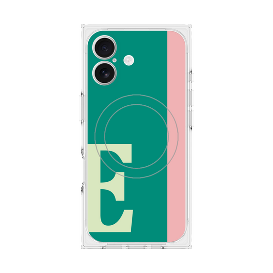 プレミアムスクエアケース with MagSafe［ オリジナル - initial color line - E green ］