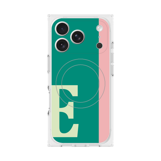 プレミアムスクエアケース with MagSafe［ オリジナル - initial color line - E green ］