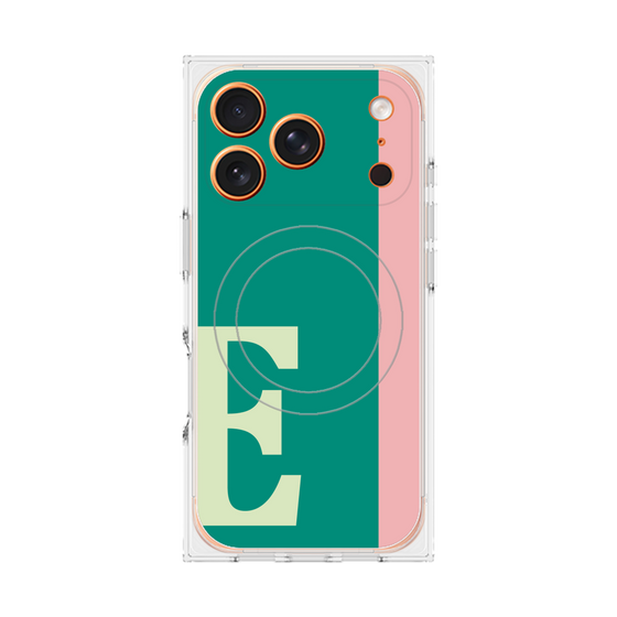 プレミアムスクエアケース with MagSafe［ オリジナル - initial color line - E green ］