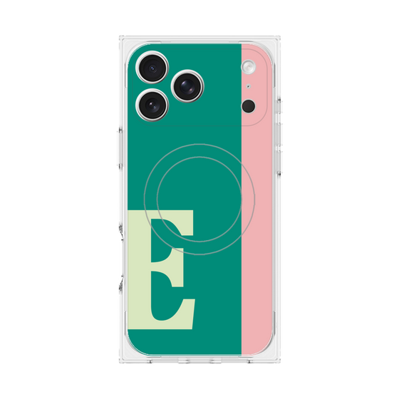プレミアムスクエアケース with MagSafe［ オリジナル - initial color line - E green ］