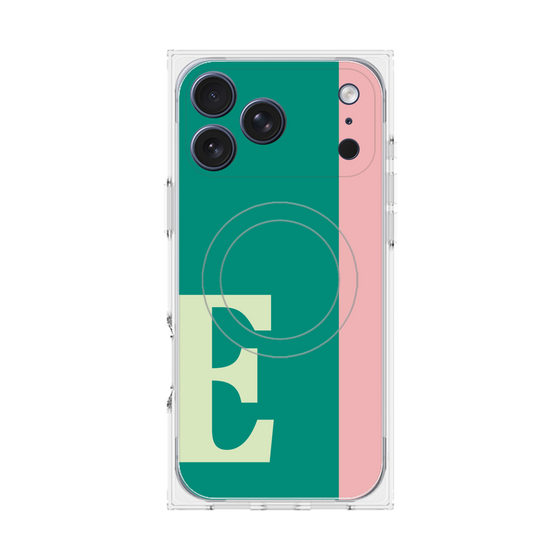 プレミアムスクエアケース with MagSafe［ オリジナル - initial color line - E green ］