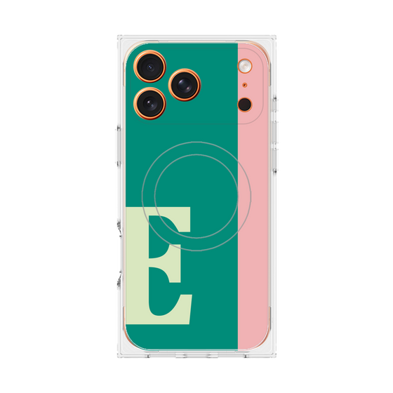 プレミアムスクエアケース with MagSafe［ オリジナル - initial color line - E green ］
