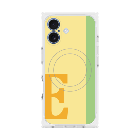 プレミアムスクエアケース with MagSafe［ オリジナル - initial color line - E yellow ］